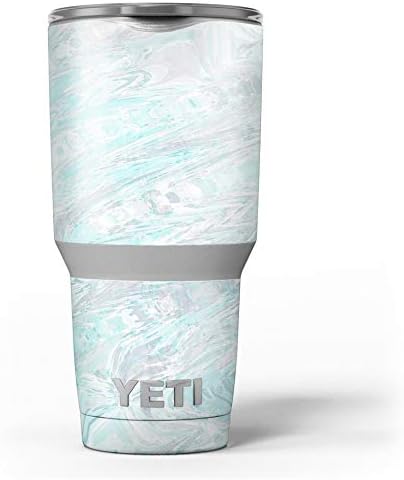 Дизајн Skinz Teal Slate Merble Surface V39 - Комплет за винил за завиткување на кожата, компатибилен со чашите за ладилни ладилни