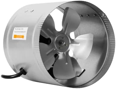 Ipower GlFanxBooster8-A 8 инчи 420 CFM Внатрешен канал за вентилатор за вентилатор за засилувач за издувни гасови за издувни гасови и внес 5,5