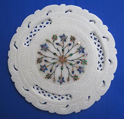 занаетчиски мермерни плочи инлеј Пјетра дура бел камен ракотворби за уметност за домашни украси за подароци 7