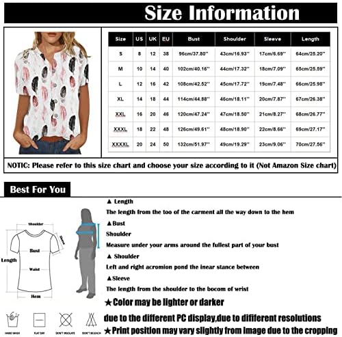 Lytrycamev Графички маички за жени гроздобер жени летни врвови, обични удобни кошули со краток ракав, симпатично меко излегување на врвни