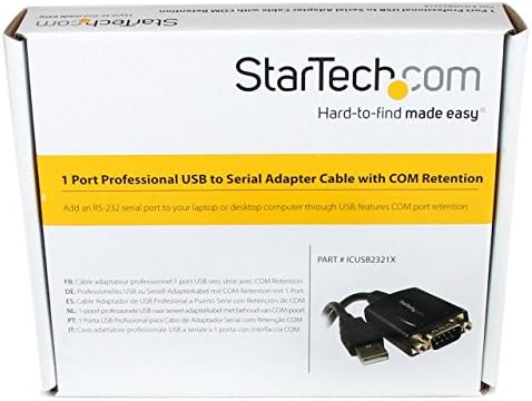 StarTech.com УСБ До Сериски Адаптер - 1 Порт-Ком Порт Задржување-Тексас Инструменти TIUSB3410-USB До Rs232 Адаптер Кабел, Црна