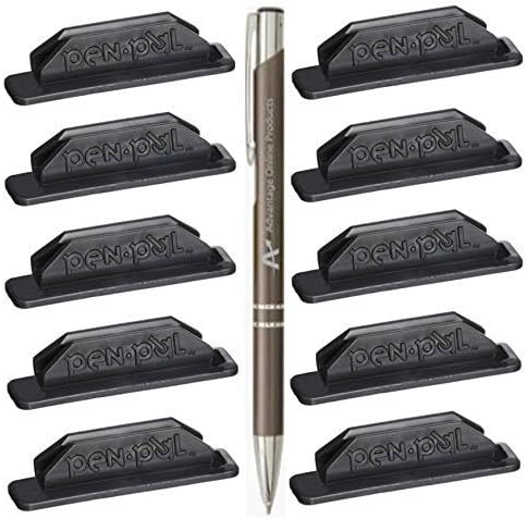 10 држачи за пенкало со пакувања, само црно, само лепило и отстранливи