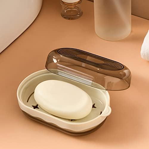 сапун за сапун Кишик со капакот на држачот за складирање на сапун за сапун за кујна за бања жолта