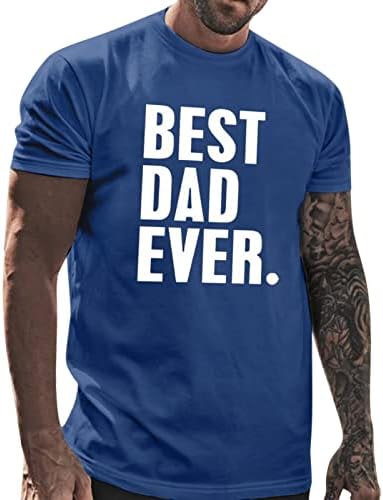 XXBR Денот на таткото маички, летни кратки ракави, печати тенок вклопат основни врвови на екипажот, обична маичка за тато