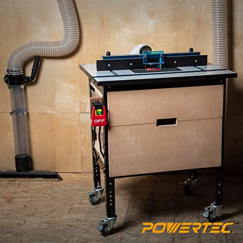 Powertec 71755 120V, 9A вклучен/исклучен прекинувач за магнетна лопатка w/стандардни жици одговара на рутерот или други алатки