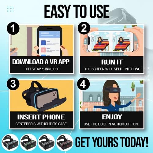 VR Слушалки за iPhone &засилувач; Андроид-За Деца | Вклучува Вградено Копче + Бт Далечински Управувач За Android | Очила За Виртуелна Реалност