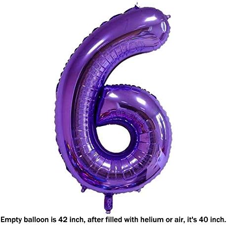 40 Инчен Џамбо Виолетова Број 6 Балон Џиновски Балони Матурски Балони Хелиумска Фолија Милар Огромен Број Балони За Украси За
