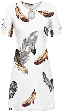 Omенски фустан ладно рамо со кратки ракави фустани боемски цветни печатени флорички мини фустан лето секој случајна лабава сандерс