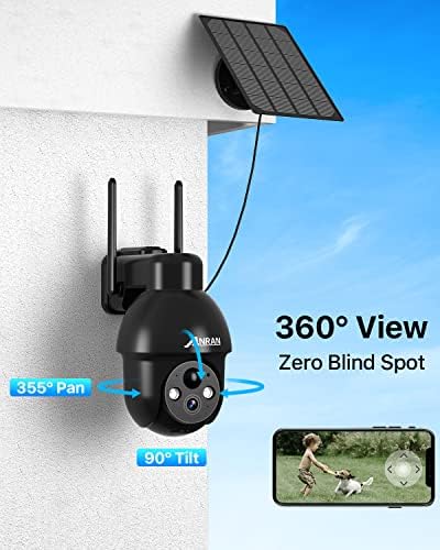Безбедносни камери на АНРАН безжични отворени со преглед на 360 °, рефлектори, ноќно гледање во боја, двонасочен разговор, компатибилен со Алекса