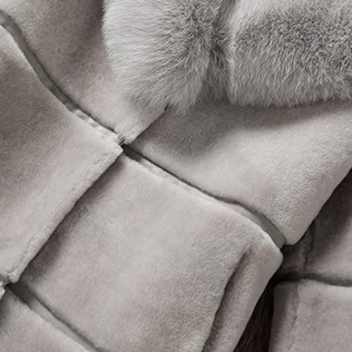 Womenенски faux палто Елегантно густа топла мода надворешна облека долга лажна јакни кадифен јакна топло и меко зимско палто