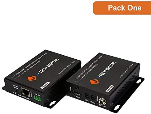 J-Tech Дигитални HDBaseT HDMI Екстендер 4K@60HZ 4: 2: 0 HDCP2. 2 PoC Пакет со 100 Ft 23AWG Cat6 Незаштитен Етернет Кабел Чист Бакар Високи