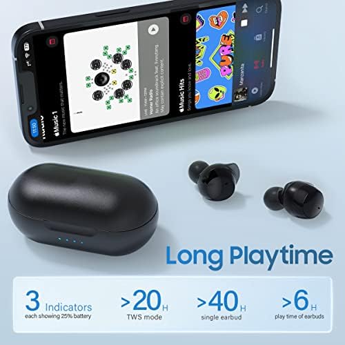 Котогни Безжичен Bluetooth 5.3 Слушалки, P5 Безжични Слушалки Со Куќиште За Полнење Безжични Bluetooth Слушалки 40H Playtime Водоотпорни Безжични Слушалки за iPhone, Android