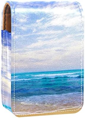 Героткр Патување Кармин Организатор Случај, Кармин Случај Преносни Шминка Торба Со Огледало, плажа сино море небото шема