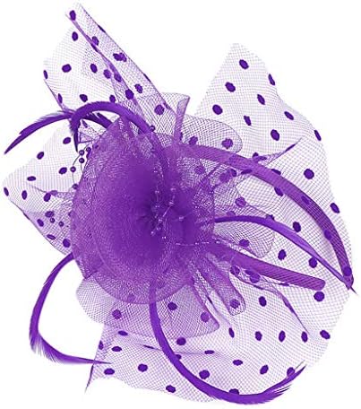 Напоо жени органза црковни капи Фасцинаторска капа цветна меш и пердуви британски невестински свадбени капа забава за девојчиња за