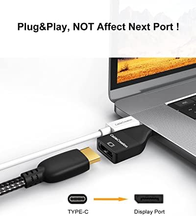 CableCreation Mini-Size USB C To DisplayPort адаптер 4K@60Hz пакет со USB-C за да се прикаже Converter 8K@60Hz HDR, компатибилен