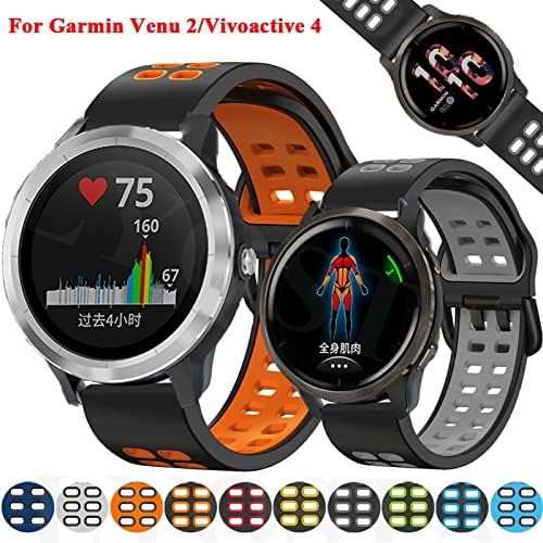 Dfamin Watchband Sport Strap за Garmin Venu 2 /VivoActive 4 Smart Watch Band Silicone нараквица