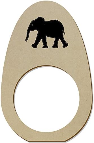 Azeeda 5 x 'зашиени слонови' дрвени прстени/држачи за салфета