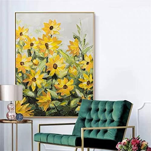 Trexd со голема големина рачно насликано златно масло платно цвеќе уметност деко сликање дневна соба wallид
