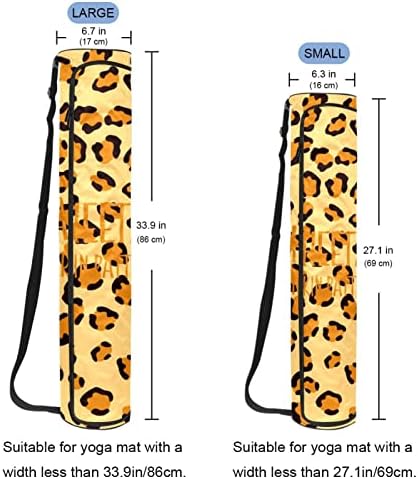 Cheetah Леопард печати јога мат торби со целосна зип торба за носење за жени, вежбање јога мат носач со прилагодлива лента