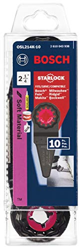 Bosch OSL214K-10 10-Пак 2-1/4 in. Starlock осцилирачки мулти-алатки меки материјали со нож со нож со висока јаглеродна челик за отстранување