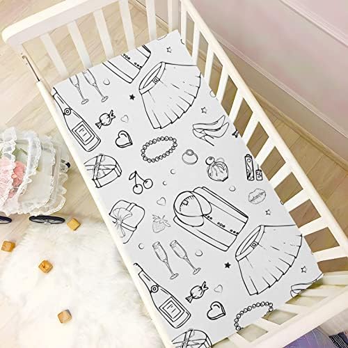 Умирико Орнамент шема Пак N Play Baby Playard Playard Sheets, Mini Crib Sheet за момчиња девојчиња играч за играчи на материјали 20203985