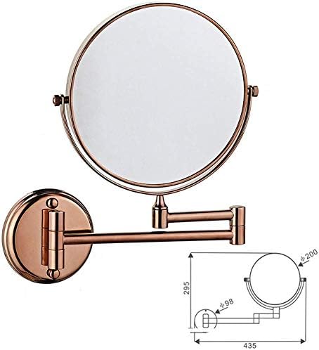 Lianxiao-Mirkip Mirror 8-инчен двострано вртење на wallидот, монтирано огледало, проширување на козметичкото бричење на бањата