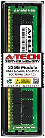 Замена на A-Tech 32 GB RAM меморија за синологија D4RD-2666-32G | DDR4 2666 MHz PC4-21300 ECC RDIMM регистрирана DIMM меморија компатибилна