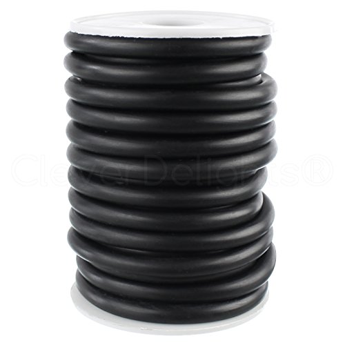 Цврст гумен кабел за паметни светла - дијаметар од 1/4 - 25 стапки - Буна 70 Дурометар - Црна - .25 круг