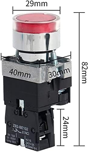 Ienyu 22mm Моментарна XB2-BW3361 Прекинувач на копчето за тркалезно копче со LED/NEON LIGHT 1NO 24V/AC220V/AC380V