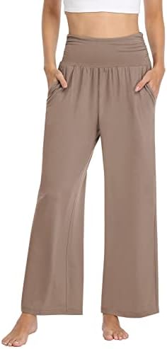 Tarse женски широки панталони за нозе обични лабави јога џемпери удобни дневни пижами проточни панталони џебови