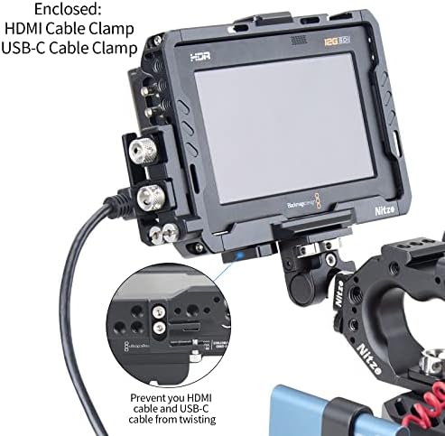 NITZE 5INCH CONGE CAGE W HDMI & USB-C Кабел Клим компатибилен со BlackMagic Design BMD Видео помош 5 12g 3G