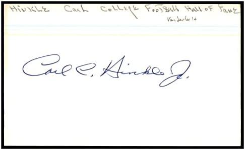 Карл Хинкл Потпишан Индекс Картичка 3х5 Автограм Вандербилт ЦФХОФ Д: 1992 87454-Колеџ Намалување На Потписи