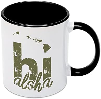 Хаваи Алоха Мапа Керамичка Кригла Креативна Црна Внатрешна Шолја За Кафе Трајни Чаши За Рачка Уникатни Подароци