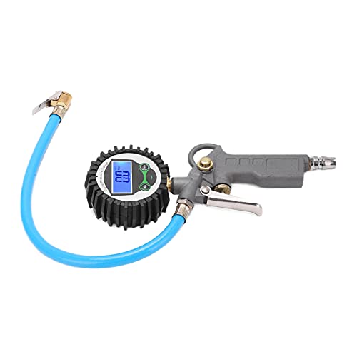 Мерач на притисок на вдувот на гумите, дигитален мерач на притисок на инфлаторот на гуми 0‑230psi алатка за компресор на воздухот за легура на