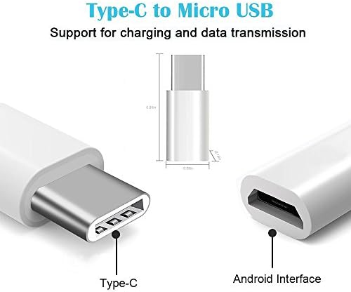 USB-C адаптер [2 пакет], Bluelec Type C во Micro USB Convert Convert Connector Bast Charger & Data Sync Компатибилен Samsung Galaxy S8 Plus Note