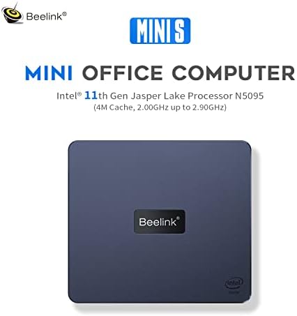 Beelink Mini PC, Mini S Intel 11th Celeron N5095, 8GB DDR4 RAM МЕМОРИЈА 256GB SSD, Мини Десктоп Компјутерска Поддршка Двојна HDMI 4K UHD Излез/WiFi5/BT4.