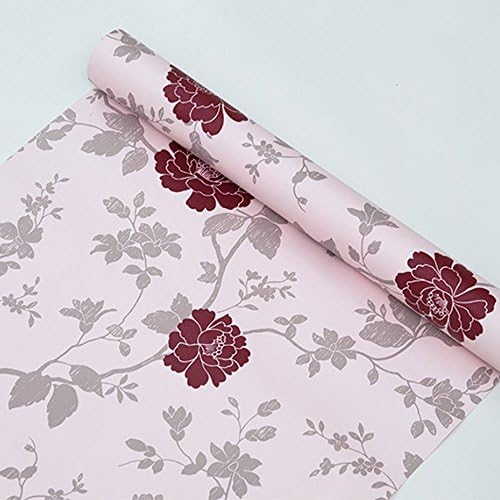 Yifely Easy Install Red Camellia Floral Memuster Protect Papers Peel & Stick Sholf Покара за фиоки за фиоки 17x236 инчи