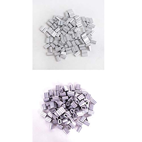 Higood алуминиумски ракав за крцкање на јамка за 1/8 жица со дијаметар и кабел + 1/16 100 парчиња