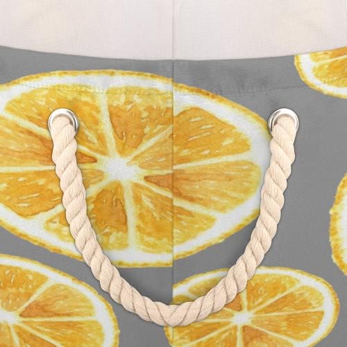 Парчиња лимон Портокал Големи Тркалезни Корпи за Складирање Корпи За Перење со Рачки Корпа За Складирање Ќебе За Полици За Бања