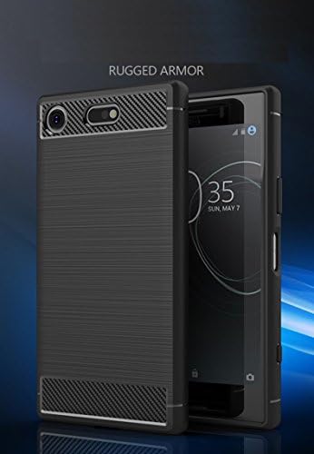 Sony Xperia XZ1 Компактен Случај, Cruzerlite Јаглеродни Влакна Шема Шок Апсорпција Тенок случај За Sony Xperia XZ1 Компактен