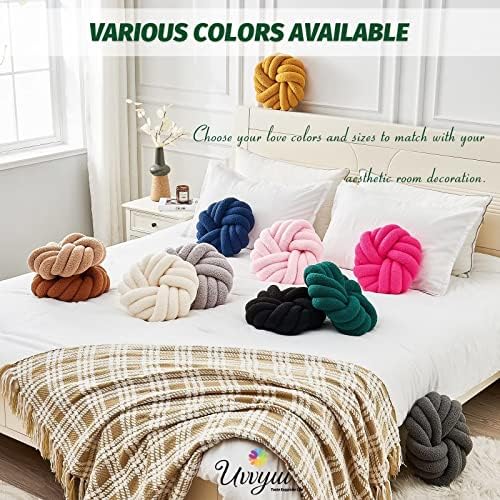 Уввиуи јазол перници, 14 декоративни перници за фрлање на перници за перници, мека рачно изработена плетена топка перница плишана перница дома