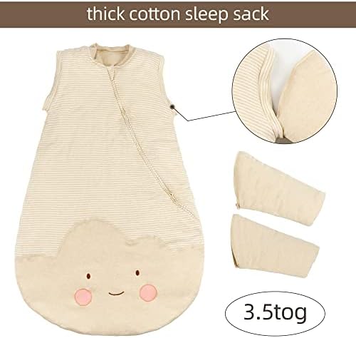 Lilbestie Бебе топло зимско носење ќебе, 3,5 TOG новороденче вреќа за спиење со одвојливи ракави за спиење вреќа за момчиња девојчиња,