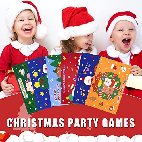 Hhlcwa 60 Парчиња Божиќ Нула Картички, 6 Стилови На Смешни Божиќ Партија Игри Нула Картички Сакаат Картички Томбола Билети За Деца Возрасни