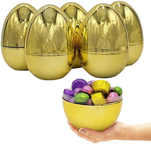 Чочки Џамбо Златни Велигденски Јајца Метално Злато, Награда За Добра Кошница, Јајца Се Шарки, 6 Инчи