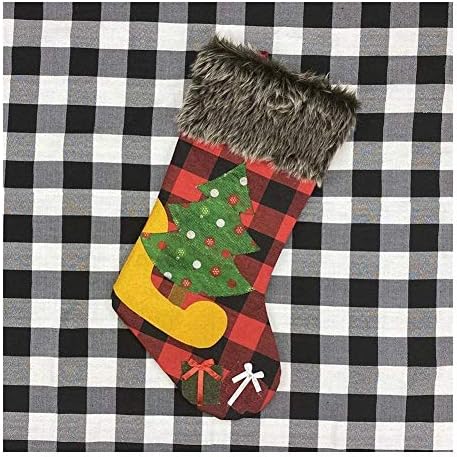 Алемо Хуангксинг - Симпатични Божиќни чорапи, торби со бонбони, украсени чорапи за Божиќно декорација можат да висат