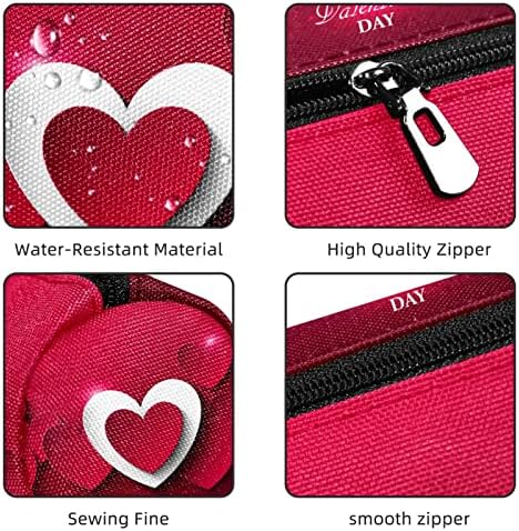 Црвена розова loveубов молив случај Студентска канцелариска торбичка торбичка со патент Пен за козметика за козметика за ученици од училишна