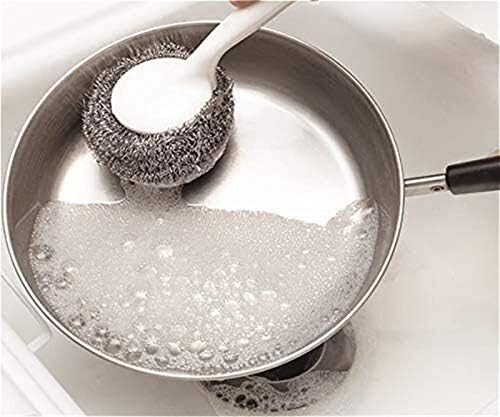 Нерѓосувачки челик кујна почиста 50 спирала челик жица чистење топки со пластична рачка