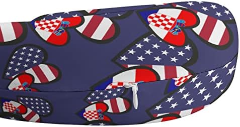 Испреплетени Срца Американско Хрватско Знаме Перница Меморија Пена Патување Вратот Перница У Облик За Поддршка На Главата Вратот