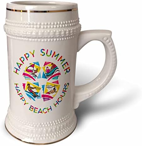 3дроза Среќно лето, среќни часови на плажа шарени летни спортови на вода. - 22оз Штајн Кригла