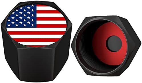 Самикива Американски гуми за гуми со знамиња, матични капаци, САД со О гумен прстен, универзални капаци на стебла за автомобили, SUV, велосипед,